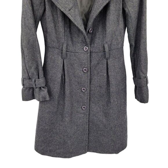 Rampage Peacoat Wool Single Breasted Button Down Long Gray S Military Streetwear - Picture 7 of 10